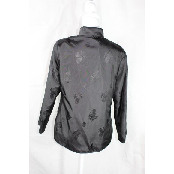 Vintage Oriental Reversable Jacket Frog Closure Black and Red with Pockets M - Picture 5 of 16